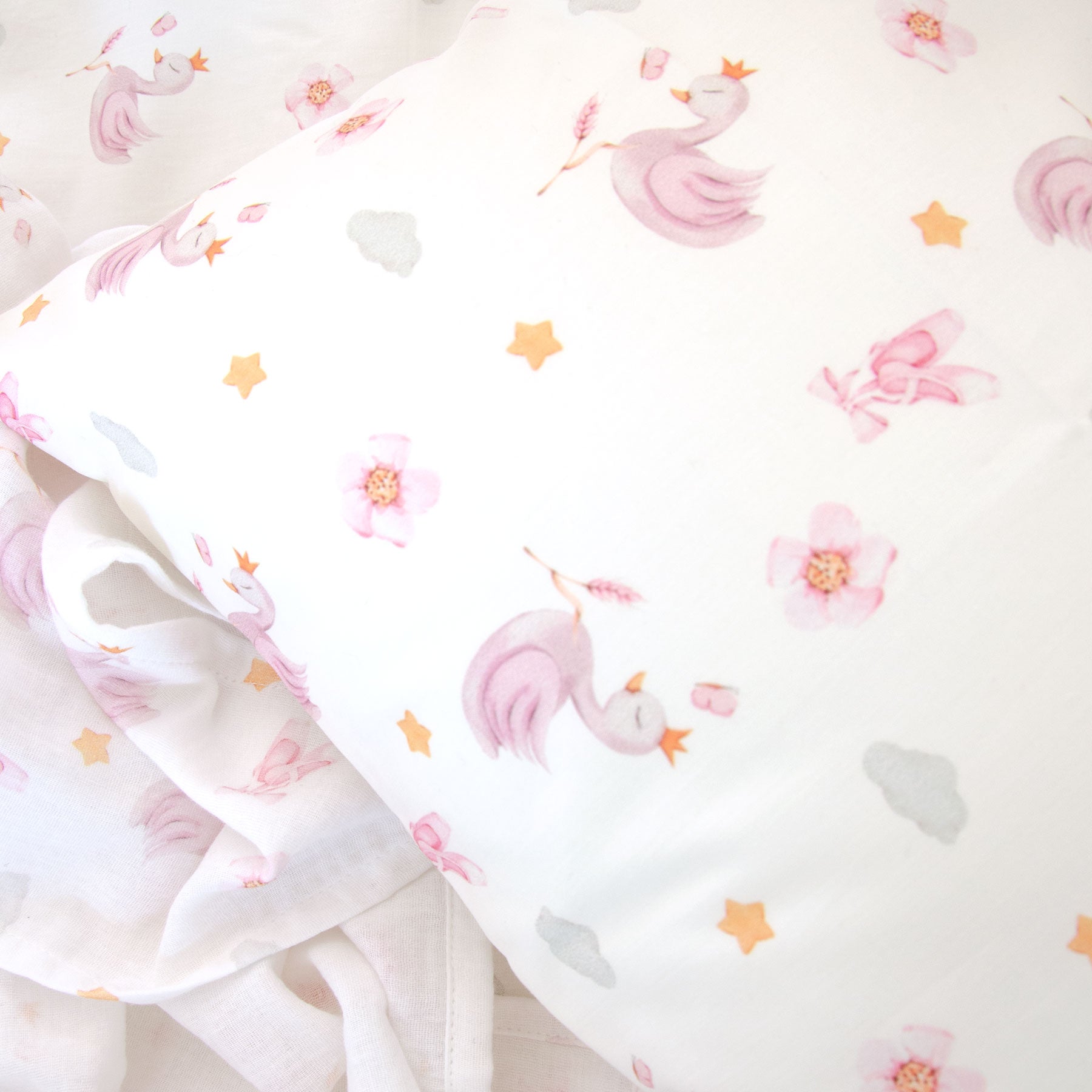Swan Cot Comforter & Pillowcase Set