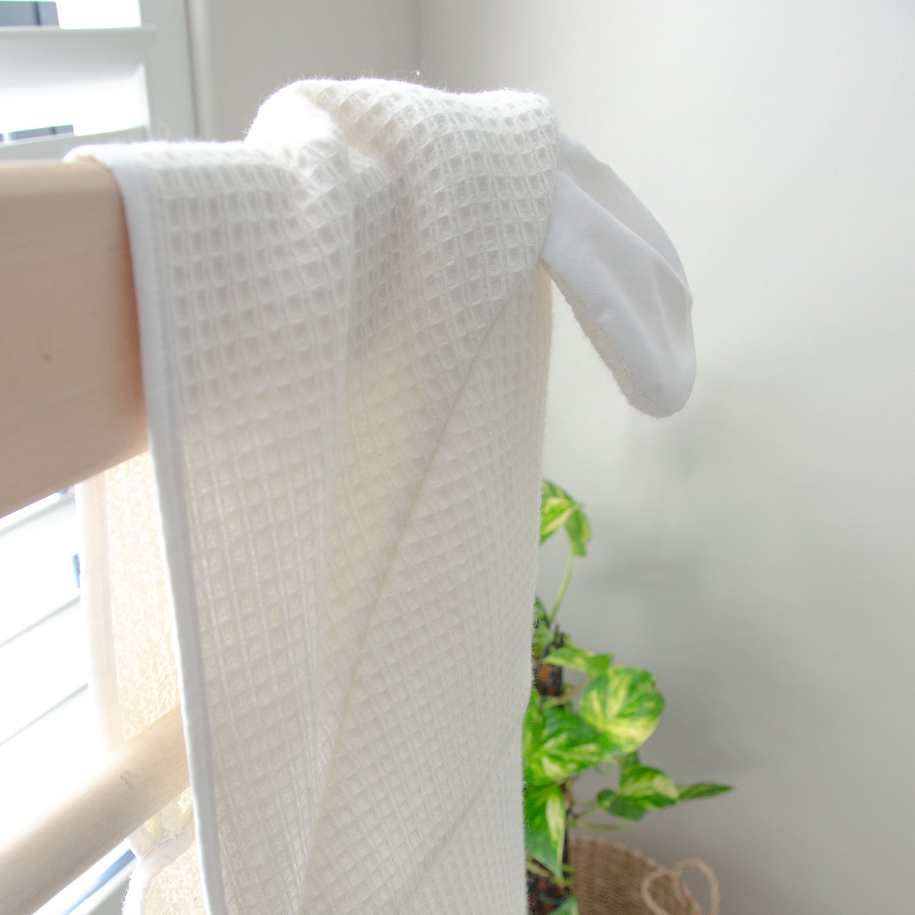 Waffle-Weave Hooded Towel