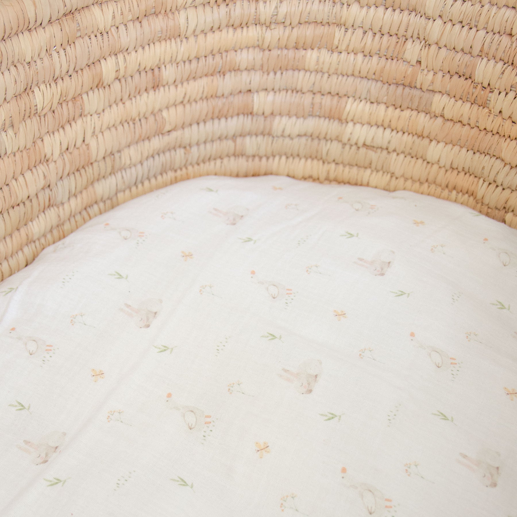 Farm Babies Moses Basket Muslin Fitted Sheet