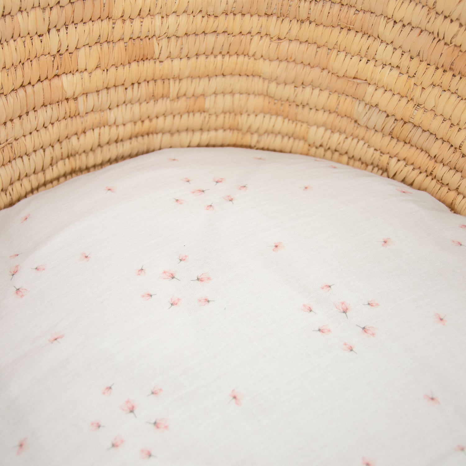 Pink Rose Moses Basket Muslin Fitted Sheet