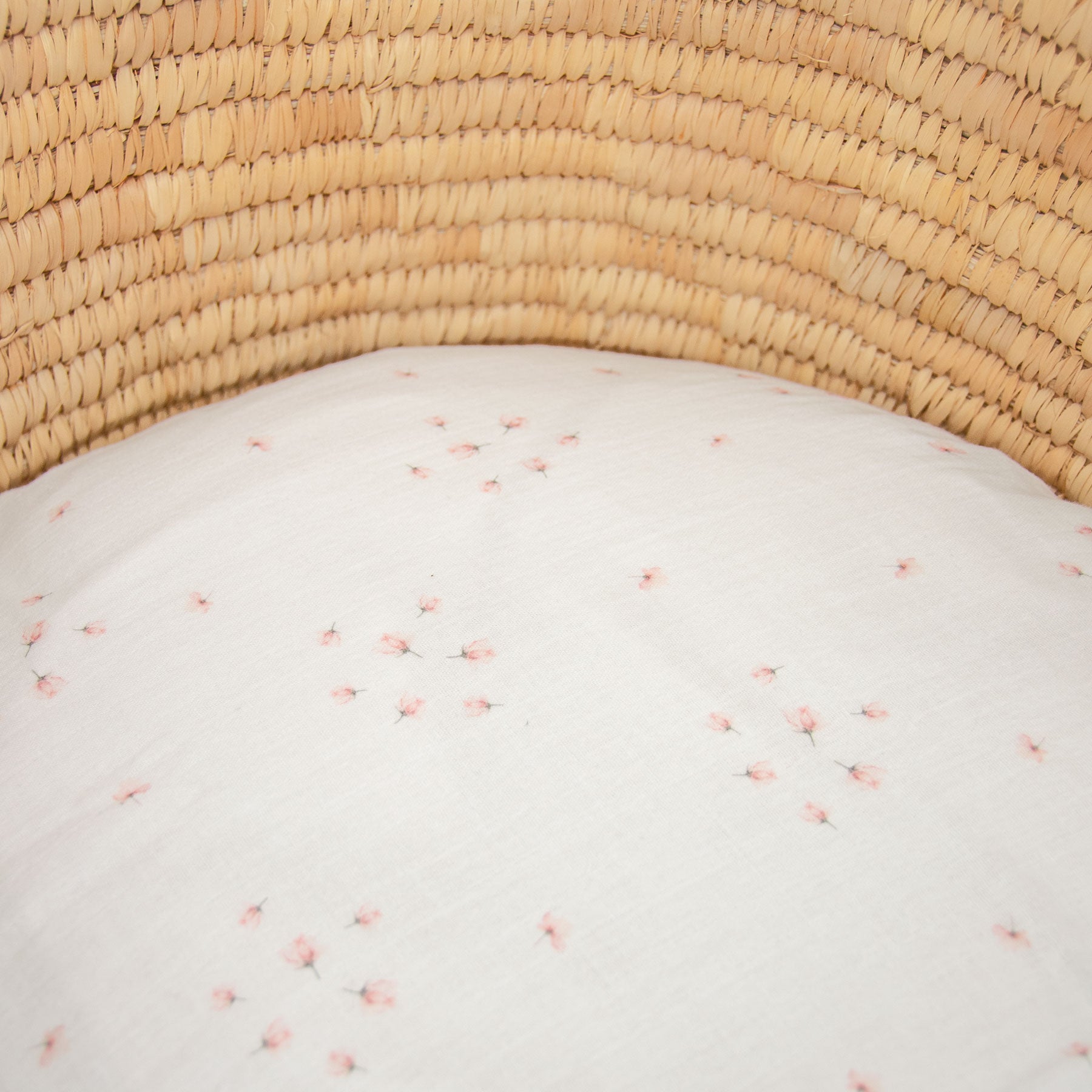 Pink Rose Moses Basket Muslin Fitted Sheet