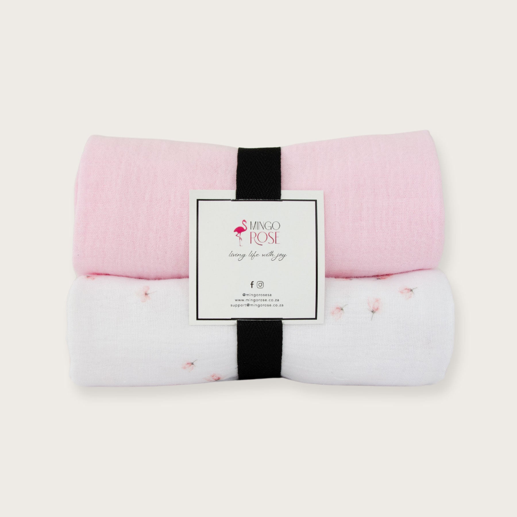 Pink Rose Muslin Blanket Set