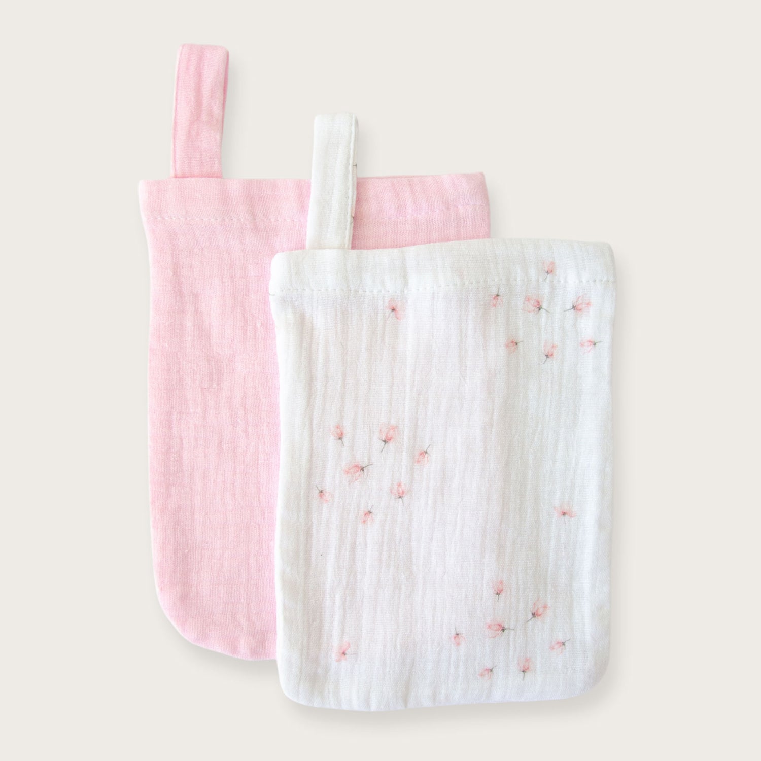 Pink Rose Wash Cloth Set