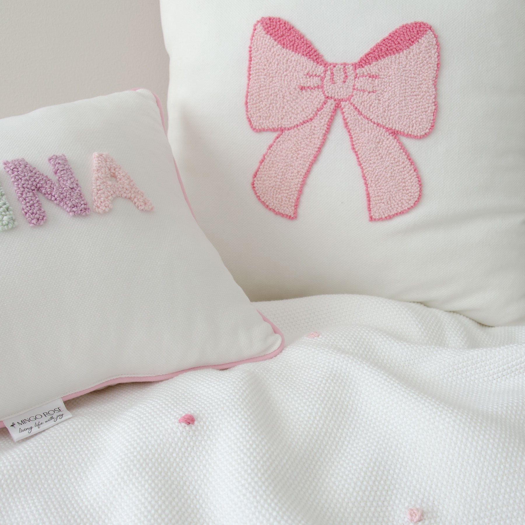 Pink Bow Decor Scatter Cushion