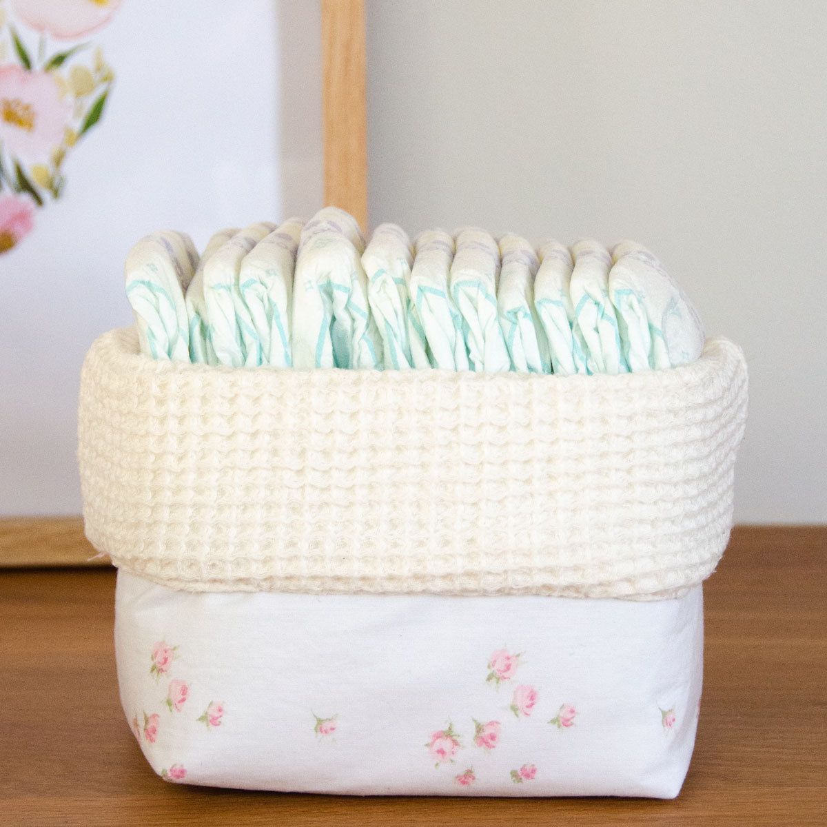 Pink Rose Soft Storage Bucket - Set of 2