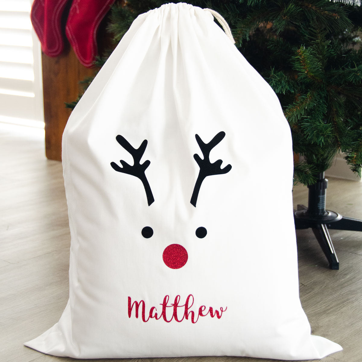 Personalised Reindeer Christmas Sack