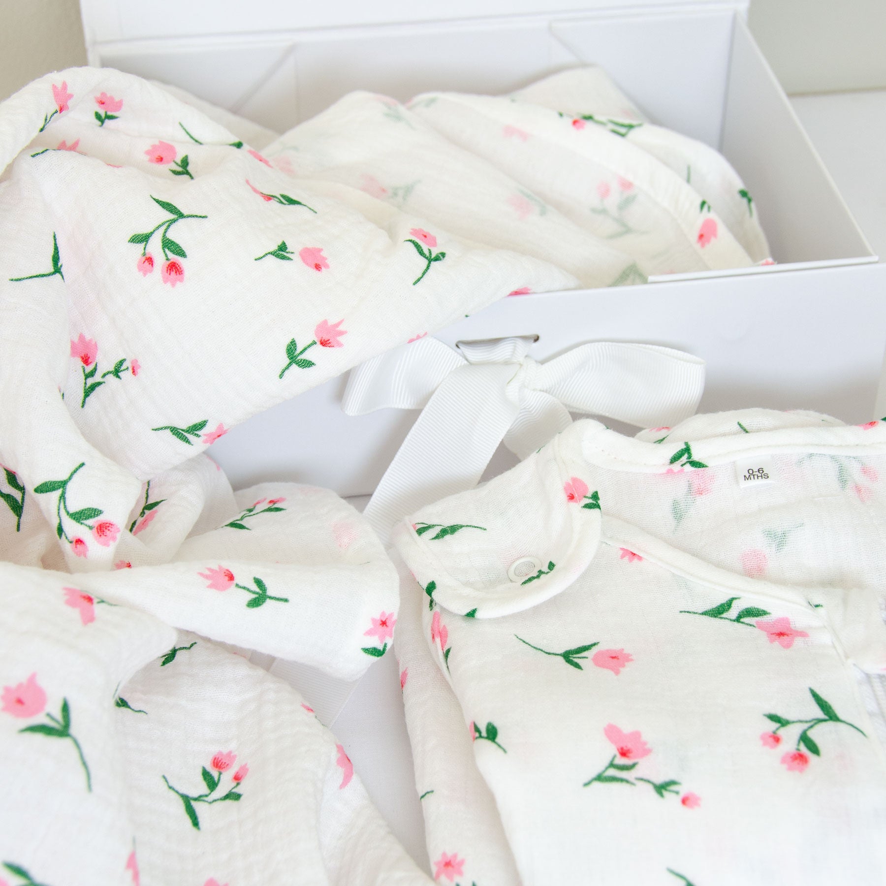Floral Muslin Summer Sleeping Bag & Blanket Set