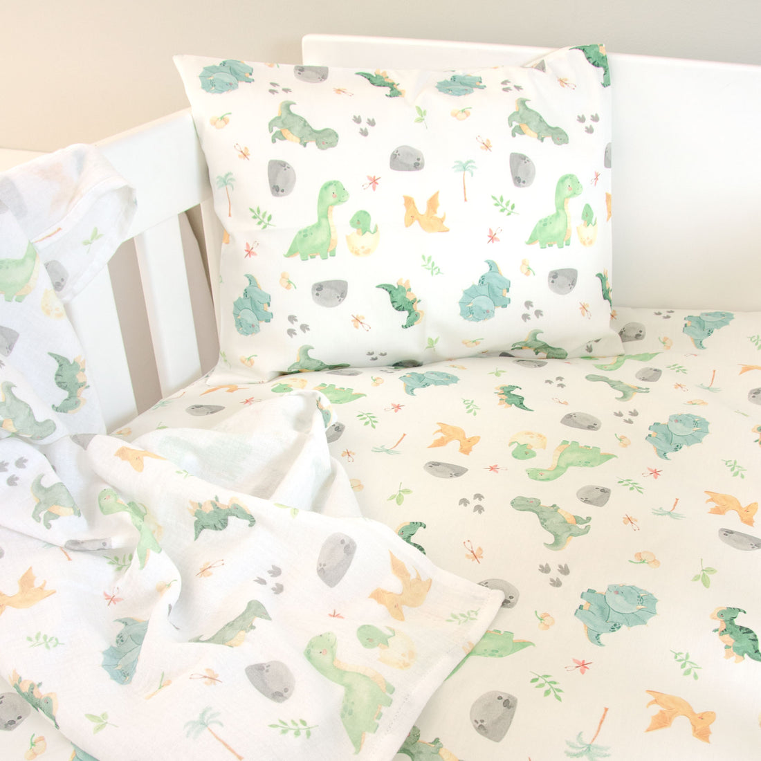 Delightful Dino Cot Comforter &amp; Pillowcase Set