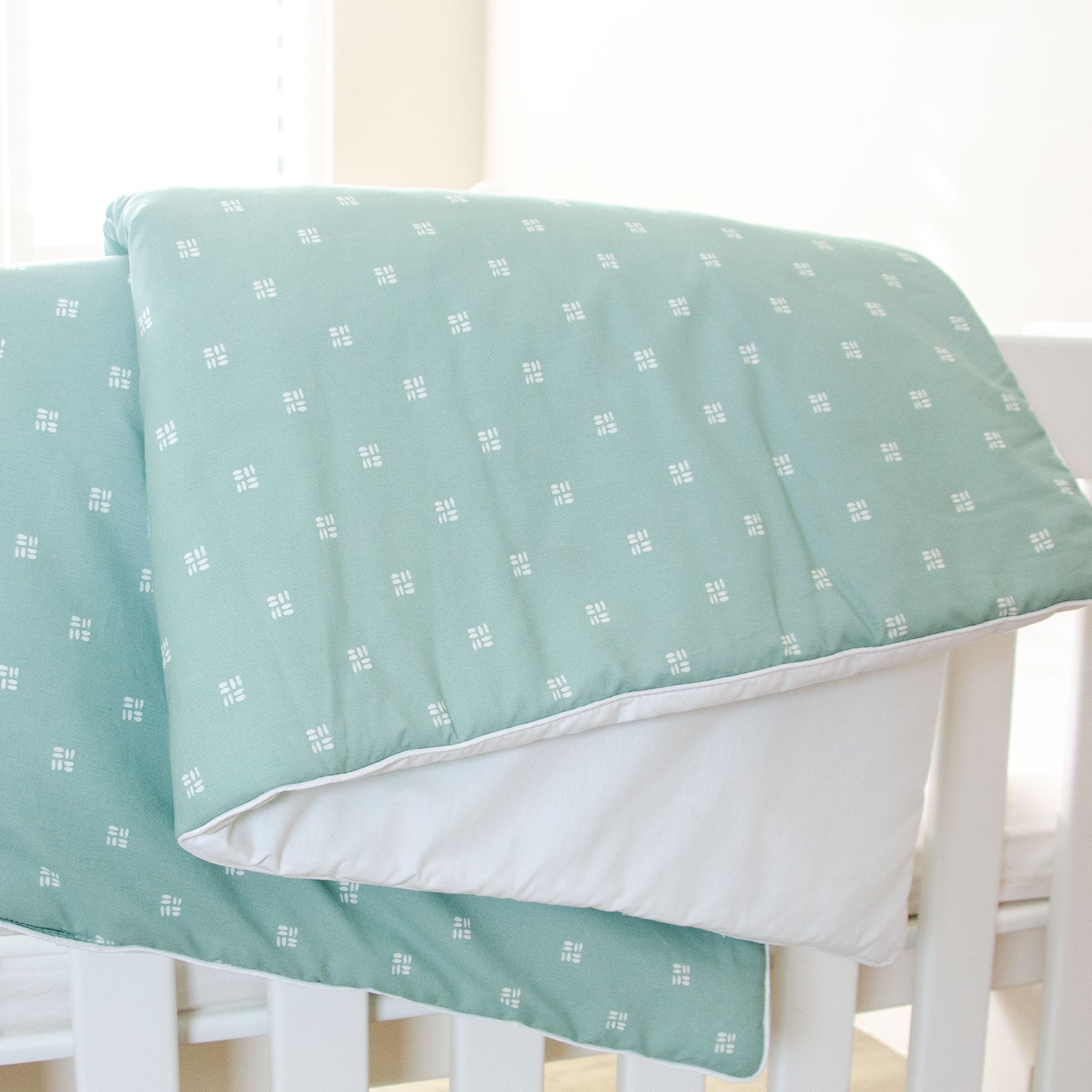 Soothing Sage Cot Comforter &amp; Pillowcase Set