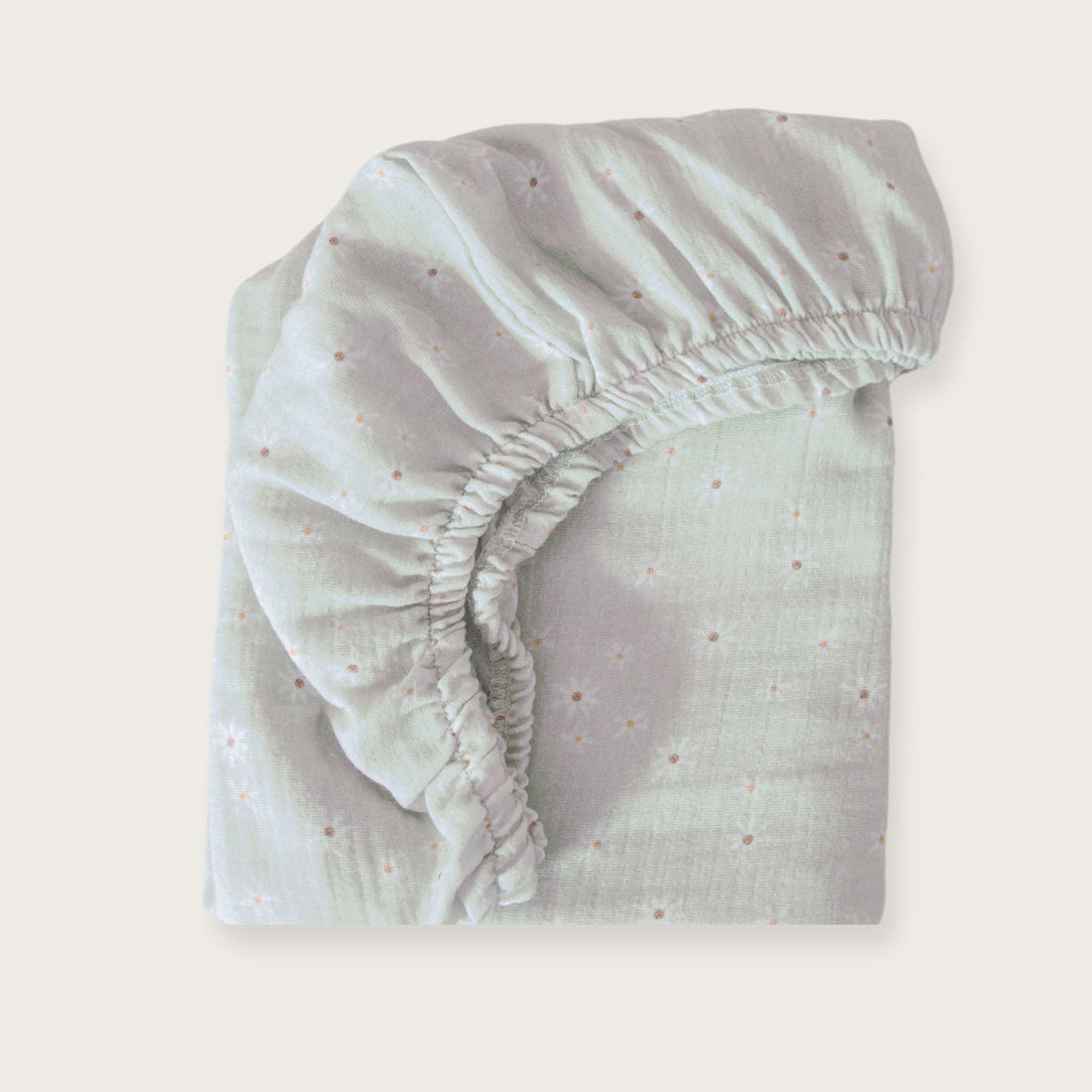 Sage Daisy Moses Basket Muslin Fitted Sheet