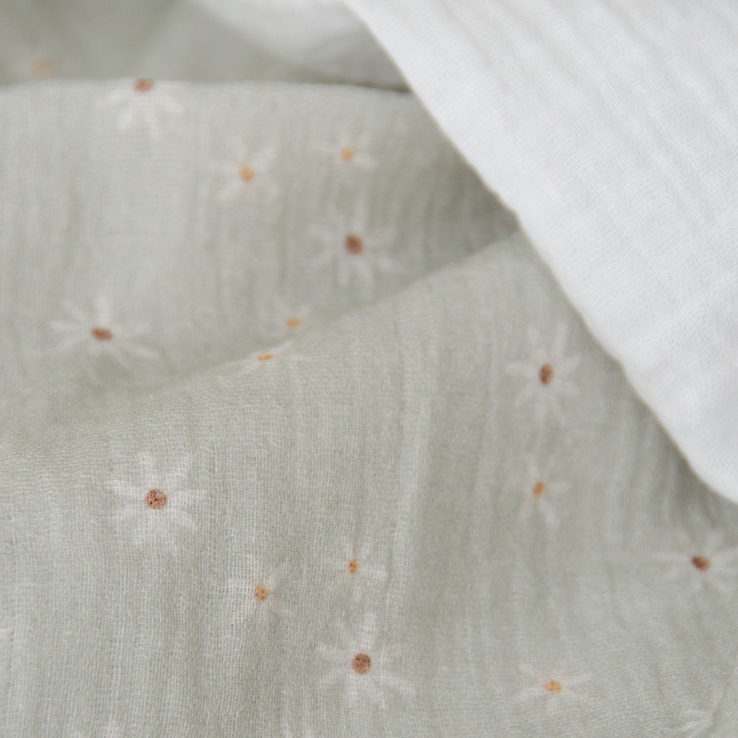 Sage Daisy Muslin Blanket Set