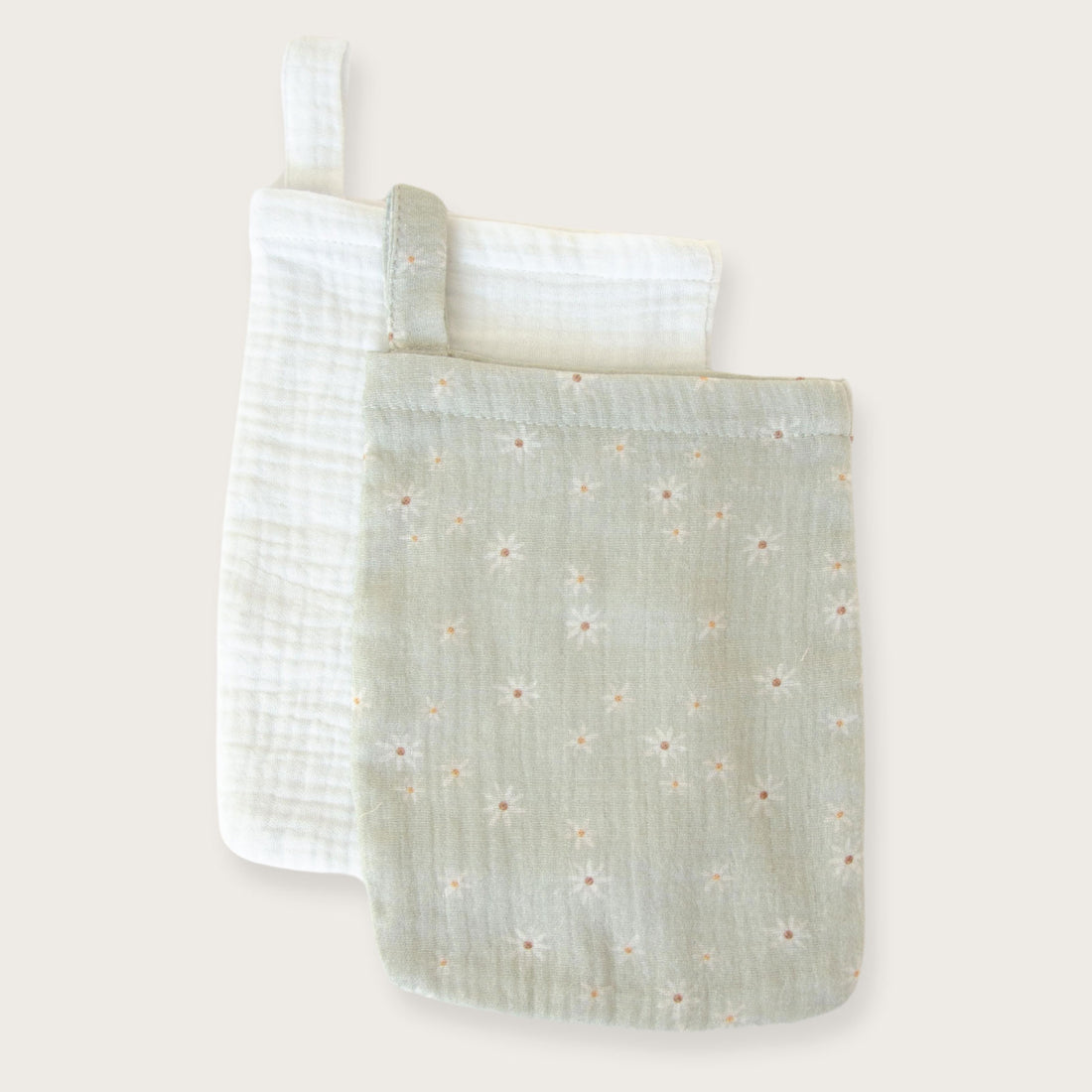 Sage Daisy Wash Cloth Set