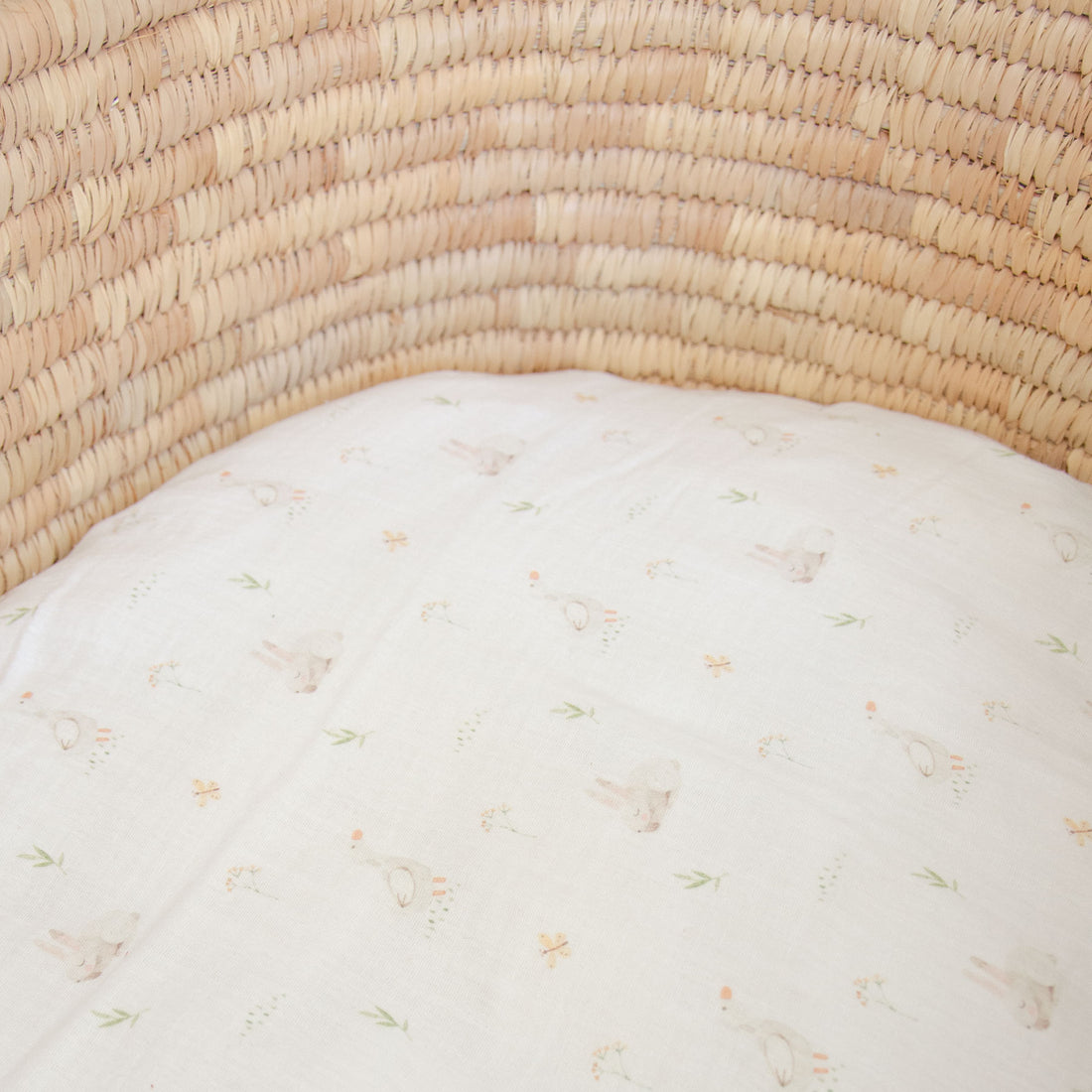 Farm Babies Moses Basket Muslin Fitted Sheet