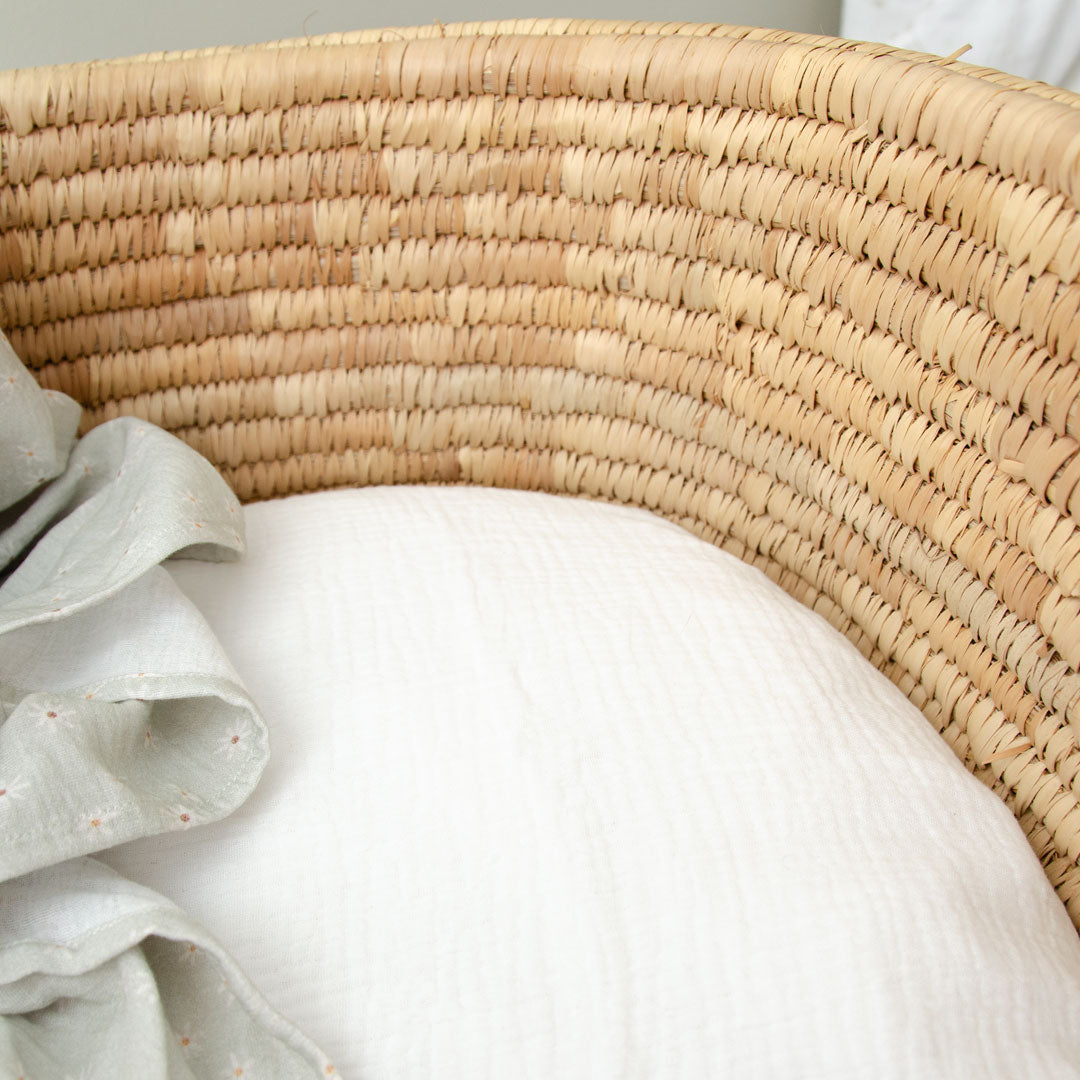 Moses Basket Muslin Fitted Sheet