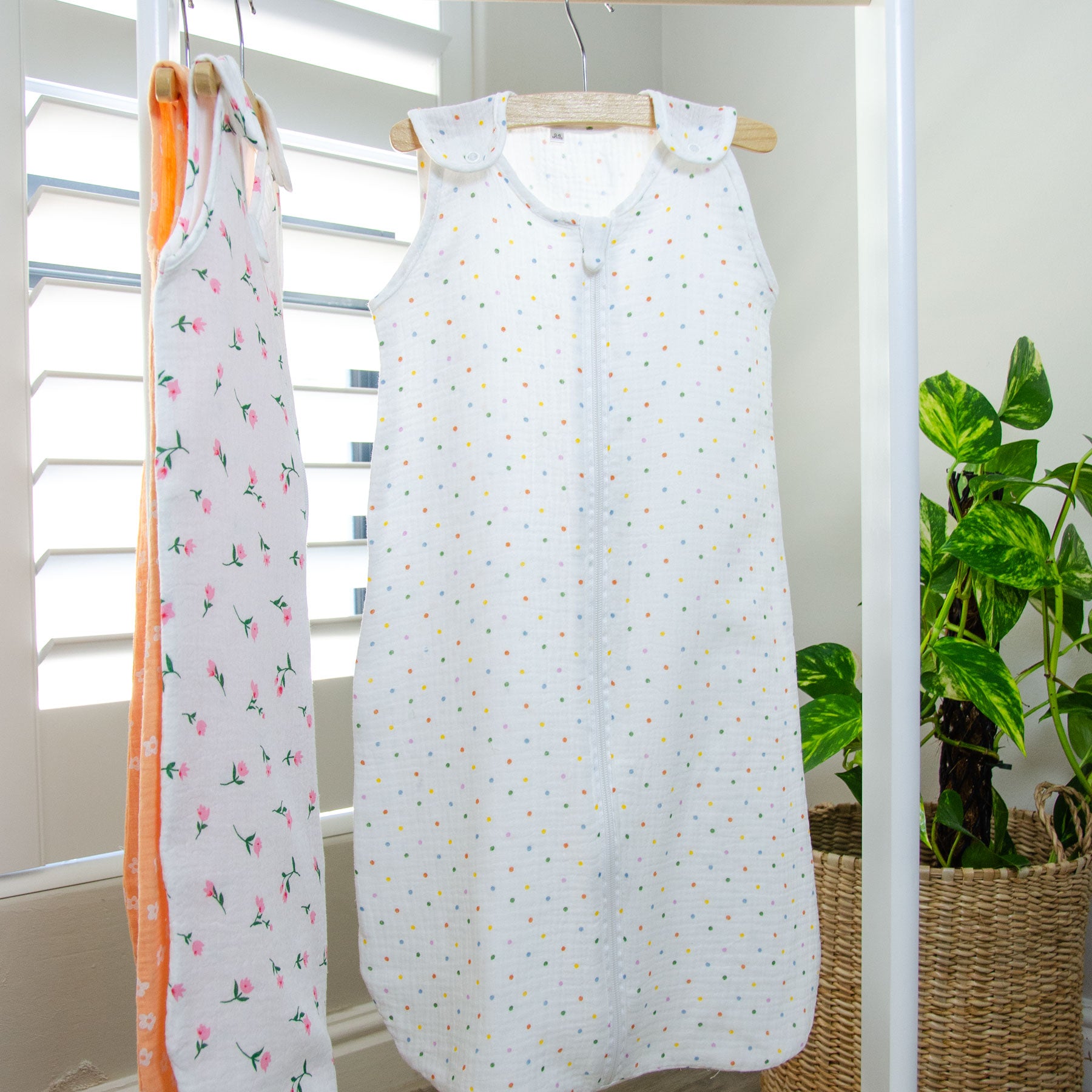 Spotty Muslin Summer Sleeping Bag &amp; Blanket Set
